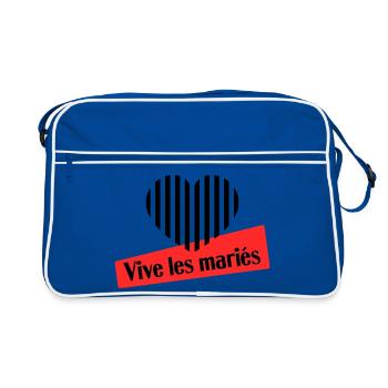 VALENTINSTAG. Junggesellinnenabschied. ICH LIEBE DICH. ICH LIEBE DICH. LIEBE - Retro Tasche - Blau/Weiß - Vorne