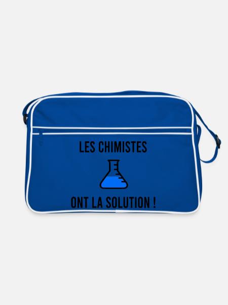 Humor von Chemikern - Retro Tasche - Blau/Weiß - Vorne