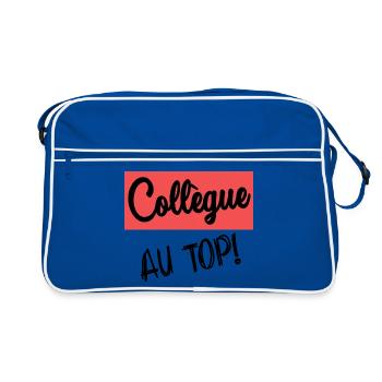 COLLEGUE. DEPART. RETRAITE - Sac Retro - bleu/blanc - Devant