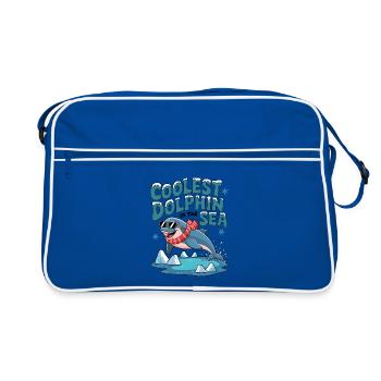 Coolest Dolphin In The Sea - Retro Bag - blue/white - Front
