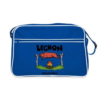 Lechon Philippines Cochon de lait Cebu Manille Cadeau - Sac Retro - bleu/blanc - Devant