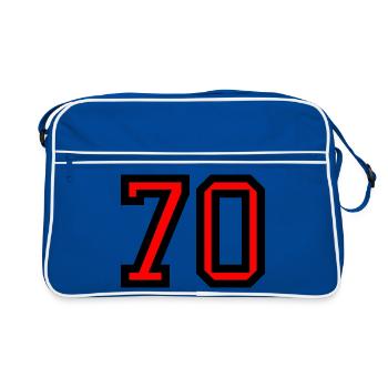 70. 70 YEARS. 70th ANNIVERSARY. 70 YEARS ANNIVERSARY. - Retro Bag - blue/white - Front