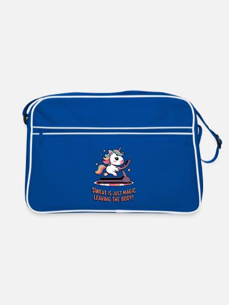 Schweiß ist nur Magie, die den Körper verlässt! - Retro Tasche - Blau/Weiß