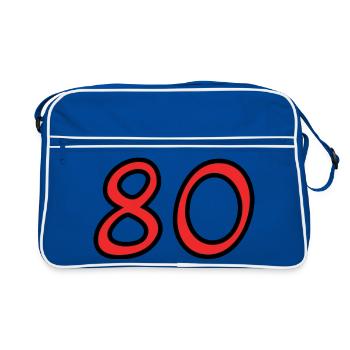 80. 80 ANS. 80e ANNIVERSAIRE. ANNIVERSAIRE 80 ANS. - Sac Retro - bleu/blanc - Devant