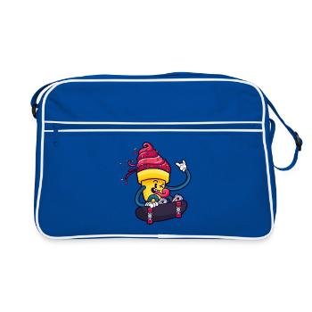 Schlittschuh - Retro Tasche - Blau/Weiß - Vorne