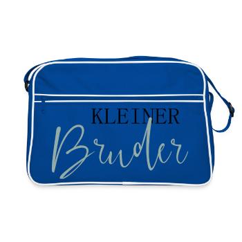 Kleiner Bruder - Retro Tasche - Blau/Weiß - Vorne