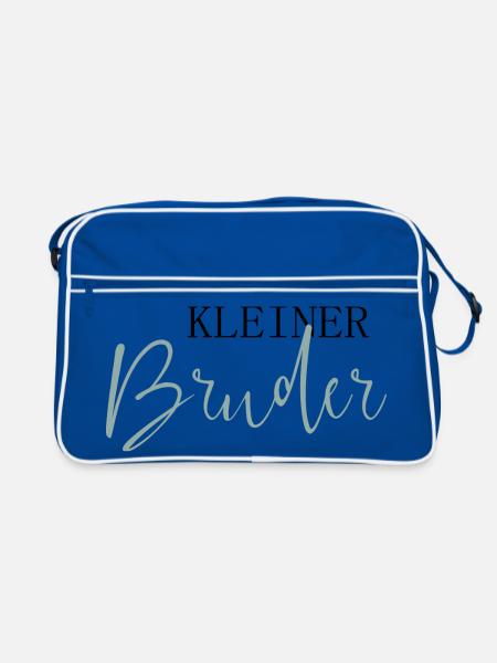 Kleiner Bruder - Retro Tasche - Blau/Weiß
