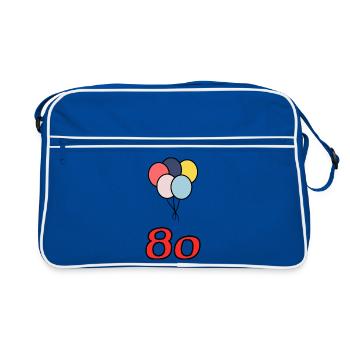80. 80 ANS. 80e ANNIVERSAIRE. ANNIVERSAIRE 80 ANS. - Sac Retro - bleu/blanc - Devant