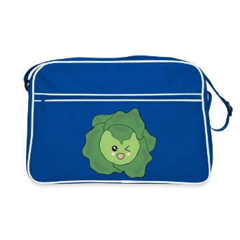 Salat Gemüse Kostüm Fasching Karneval Partnershirt - Retro Tasche - Blau/Weiß - Vorne