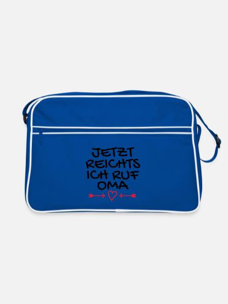 Jetzt reichts ich ruf Oma Geschenk - Retro Tasche - Blau/Weiß