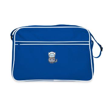 Astronaut Kosmonaut Raumfahrer Taikonaut - Retro Tasche - Blau/Weiß - Vorne