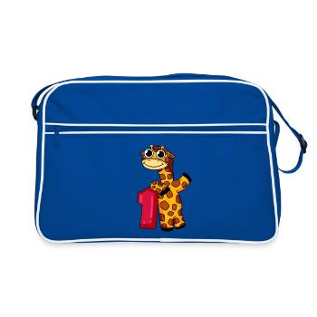 1st birthday giraffe 1st class gift - Retro Bag - blue/white - Front