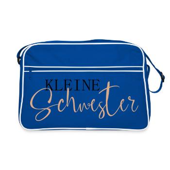 Kleine Schwester - Retro Tasche - Blau/Weiß - Vorne