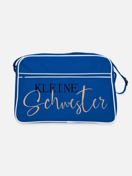 Kleine Schwester - Retro Tasche - Blau/Weiß