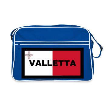 La Valette à Malte Drapeau - Sac Retro - bleu/blanc - Devant