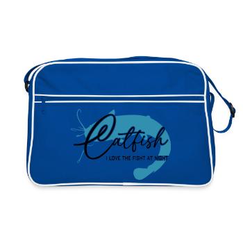 Poisson-chat, poisson-chat, pêche sportive, monstre de rivière - Sac Retro - bleu/blanc - Devant