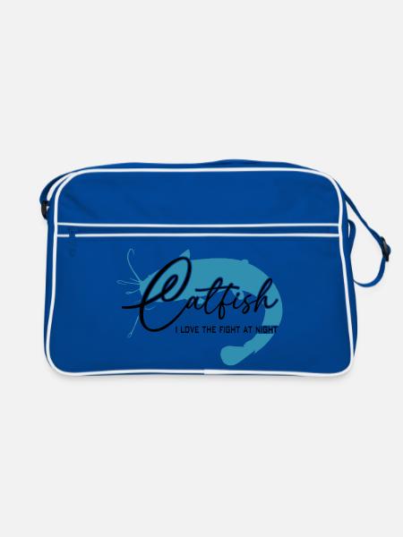 Catfish, Catfish, Sport Fishing, River Monster - Retro Bag - blue/white - Front