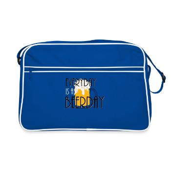 Bier - Retro Tasche - Blau/Weiß - Vorne