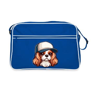 Chien Cavalier King Charles chien - casquette - Sac Retro - bleu/blanc - Devant