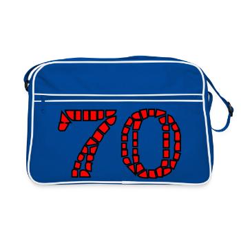70. 70 YEARS. 70th ANNIVERSARY. 70 YEARS ANNIVERSARY. - Retro Bag - blue/white - Front
