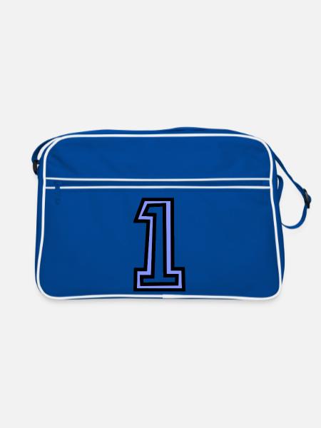 1. 1 AN. 1er ANNIVERSAIRE. ANNIVERSAIRE 1 AN - Sac Retro - bleu/blanc