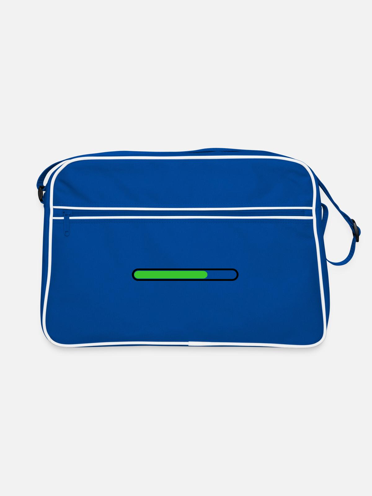 Loading bar Black Green - Retro Bag - blue/white - Front