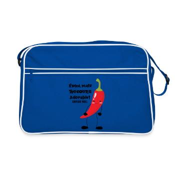 Würzig, aber trotzdem liebenswert - Retro Tasche - Blau/Weiß - Vorne