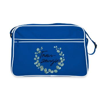 Trauzeugin - Junggesellinnenabschied - Retro Tasche - Blau/Weiß - Vorne