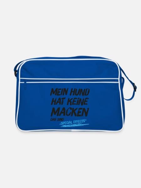 Mein Hund hat keine Macken das sind Special Effect - Retro Tasche - Blau/Weiß