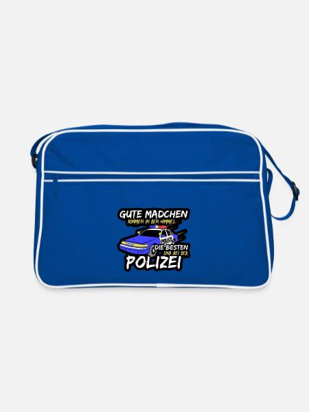 Polizistin - Retro Tasche - Blau/Weiß