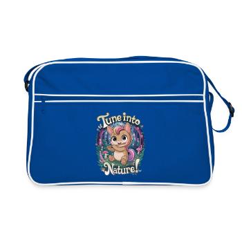 Mettez-vous à l’écoute de la nature ! - Sac Retro - bleu/blanc - Devant