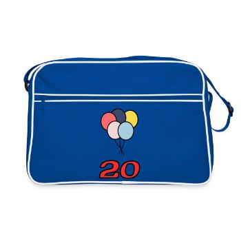20. 20 ANS. 20e ANNIVERSAIRE. ANNIVERSAIRE 20 ANS. - Sac Retro - bleu/blanc - Devant