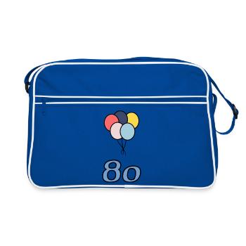 80. 80 ANS. 80e ANNIVERSAIRE. ANNIVERSAIRE 80 ANS. - Sac Retro - bleu/blanc - Devant