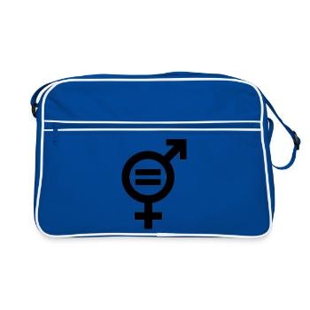 Gender Equality Symbol Emanzipation Gleichstellung - Retro Tasche - Blau/Weiß - Vorne