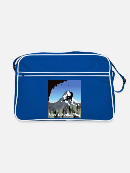 Liebe zum Klettern - Retro Tasche - Blau/Weiß