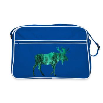 Elch - Retro Tasche - Blau/Weiß - Vorne