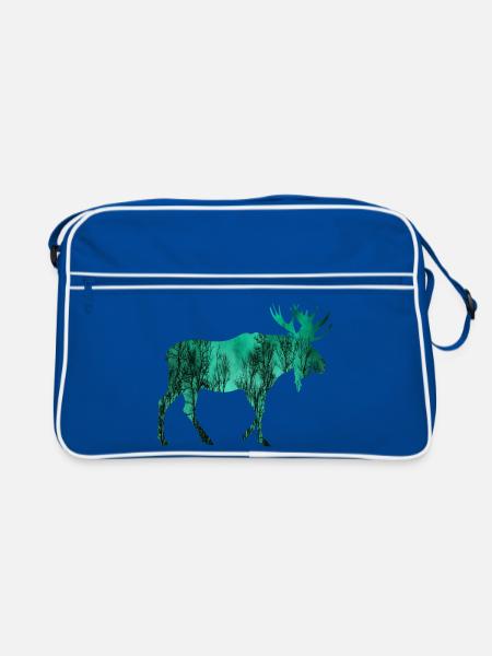 Elch - Retro Tasche - Blau/Weiß