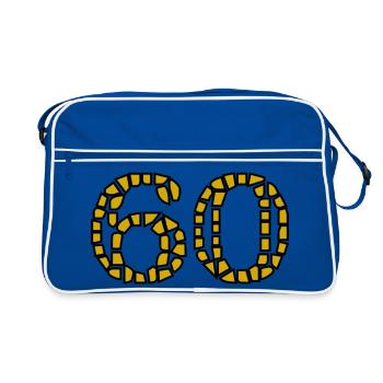 60. 60 ANS. 60e ANNIVERSAIRE. ANNIVERSAIRE 60 ANS. - Sac Retro - bleu/blanc - Devant