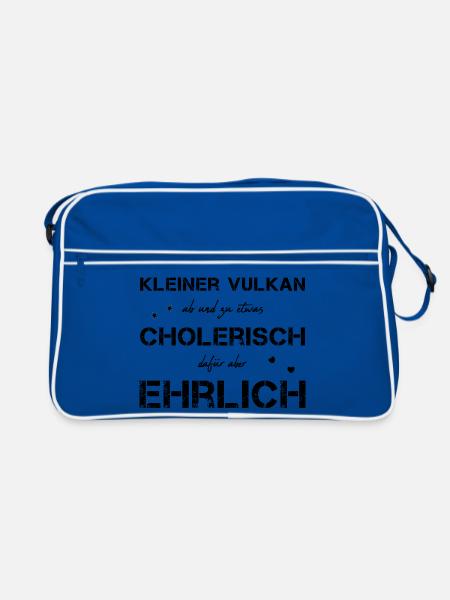cholerisch ehrlich Choleriker - Retro Tasche - Blau/Weiß