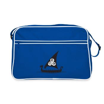 Voile de navire viking Triskel - Sac Retro - bleu/blanc - Devant