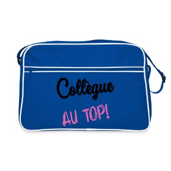 COLLEGUE. HUMOUR. RETRAITE. RETRAITE. RETRAITEE - Sac Retro - bleu/blanc - Devant