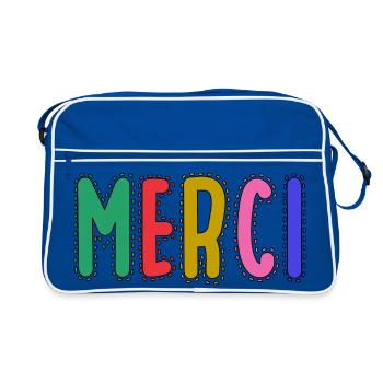MERCI. MAÎTRESSE. MAÎTRE. MERCI MAÎTRESSE - Sac Retro - bleu/blanc - Devant