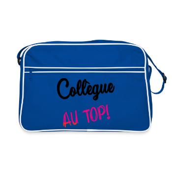 COLLEGUE. HUMOUR. RETRAITE. RETRAITE. RETRAITEE - Sac Retro - bleu/blanc - Devant