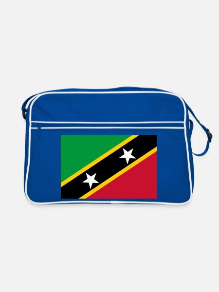St. Kitts und Nevis - Retro Tasche - Blau/Weiß