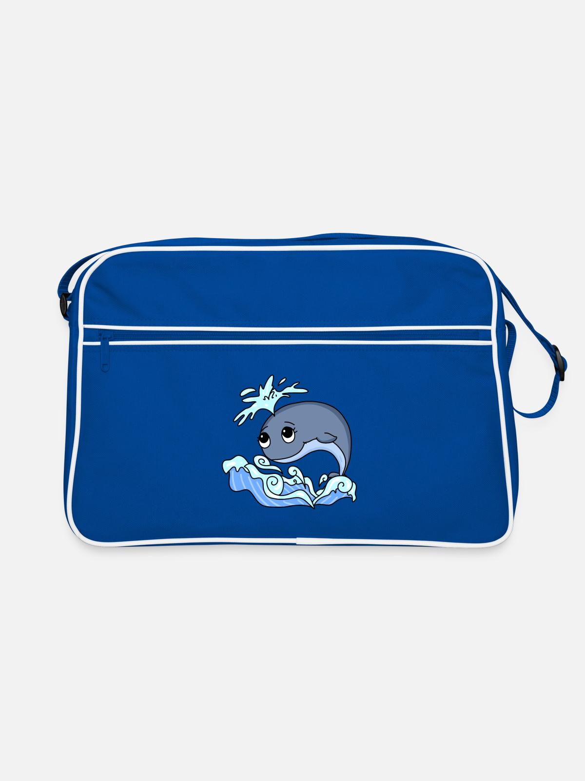 baleine - Sac Retro - bleu/blanc - Devant