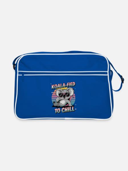 Koala-fied zum Chillen - Retro Tasche - Blau/Weiß - Vorne