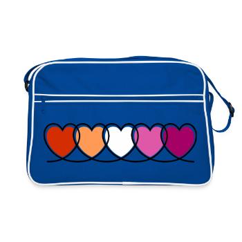 Cœurs lesbiennes lesbiennes - Sac Retro - bleu/blanc - Devant