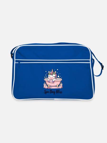 Journée au spa Bliss. - Sac Retro - bleu/blanc
