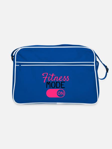 Fitness Modus An - Retro Tasche - Blau/Weiß