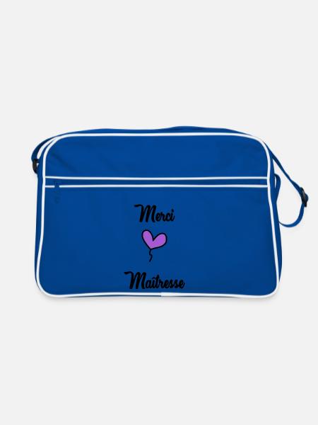 GELIEBTE. VIELEN DANK. DANKE HERRIN - Retro Tasche - Blau/Weiß - Vorne